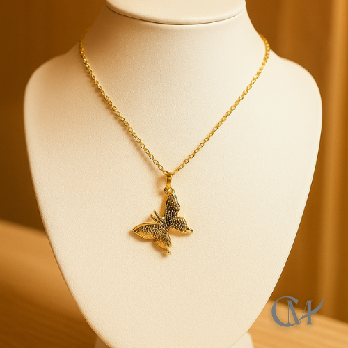 Classic and Versatile Yellow Gold Chain with Butterfly Pendant
