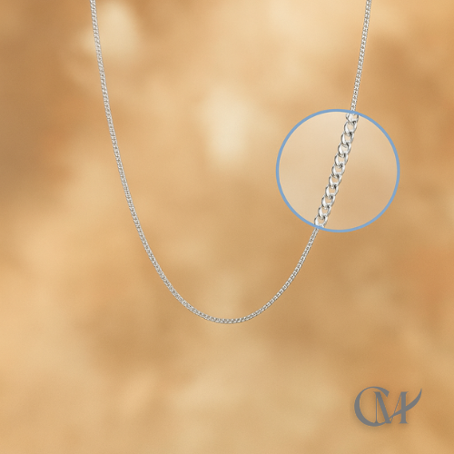 Classic Curb Chain in 18K White Gold – 60 cm