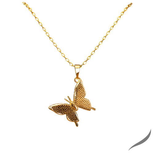 Classic and Versatile Yellow Gold Chain with Butterfly Pendant